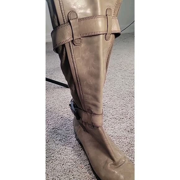 Carolina Herrera x Nike Air Riding Boots 8.5 Beige Leather Knee High RARE - Picture 3 of 10